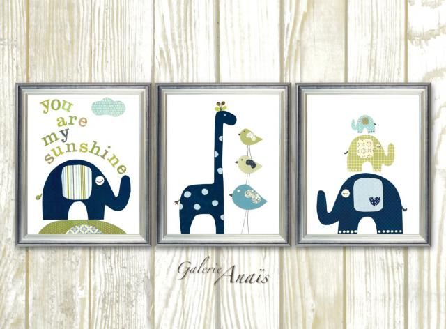 2018 Best Baby Blue Wall Art Images And Outfits Z Me Zaful Baby Boy Nursery Decor Navy Blue Green You Are My Sunshine Kids Wall Art Elephant