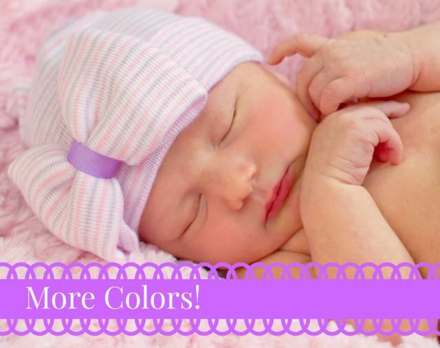 Baby Girl Pink Bunny Hat with Ears and Bows Preemie Newborn and Toddlers