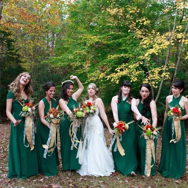 dark green infinity dress