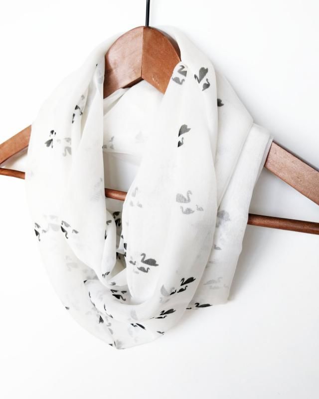Infinity Scarf Jersey Or Chiffon White Bunny Rabbit Unisex Fashion Loop Scarves