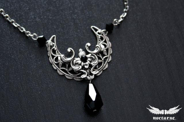 Triple Moon 24/" Necklace Pagan Goddess Pentegram Pentagram with glow in dark orb