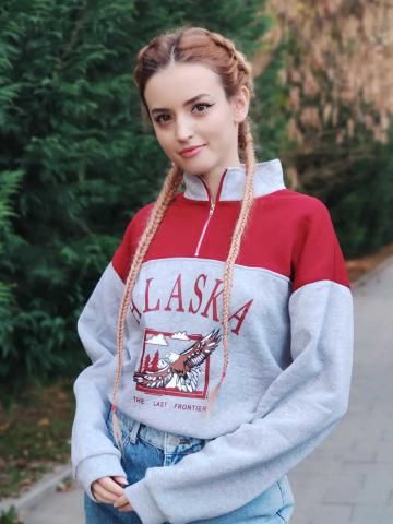 トップス 90's GEAR ALASKA wide sweat ZAFUL Fleece Lined ALASKA Graphic Quarter Zip 90s Sweatshirt