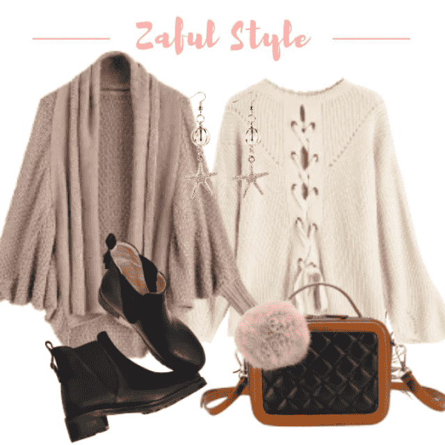 2019 Shawl Collar Dolman Sleeve Loose Knit Cardigan In Khaki One Cardigan Sweater Bag Shoes Earring Nailart Trenchcoat Shoeslover