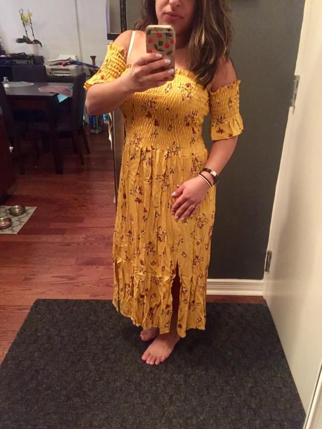 Midi Sack Dress With Shoulder Bite