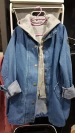 zaful button up denim jacket and hooded vest