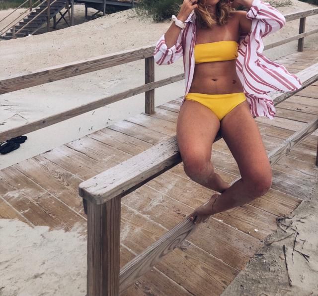 Ombre Bandeau Bikini Set