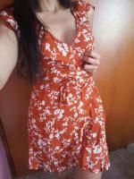 tiny floral ruffle mini wrap dress