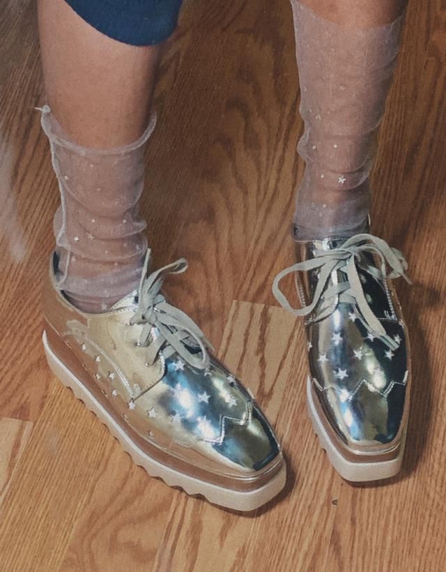 Shiny Star Low Top High Platform Sneakers In BLACK | ZAFUL 2025