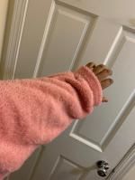 zaful color blocking splicing fuzzy pullover