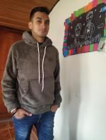 solid pouch fluffy hoodie