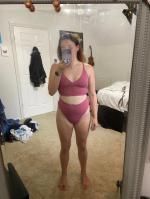 ribbed high cut surplice tankini swimsuit