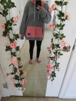 ZAFUL Colorblock Kangaroo Pocket Fluffy 