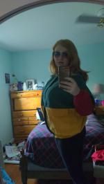 Hooded Color Block Corduroy Jacket In 