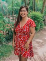 tiny floral ruffle mini wrap dress