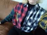 2022 Colorblock Plaid Panel High Low 