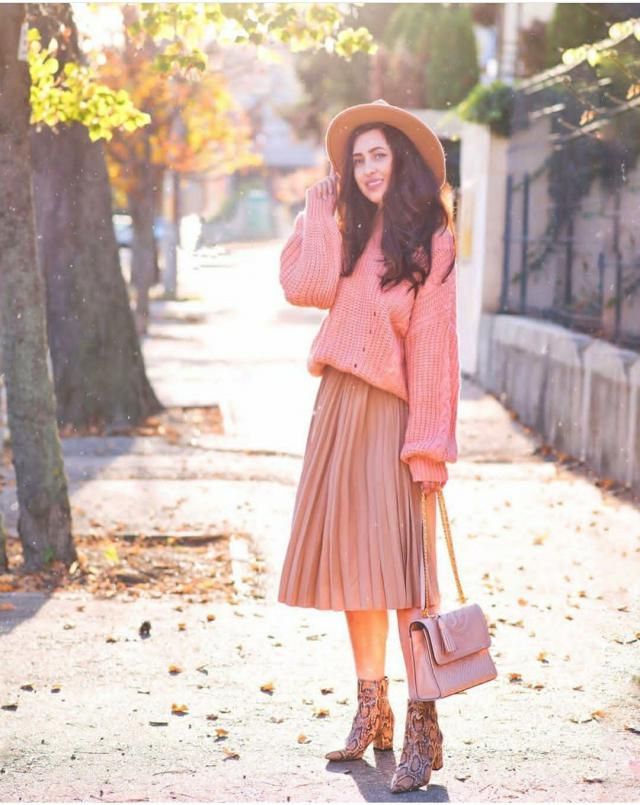 【BAON】Purdue Banding Peach Fuzz Pleats Midi Skirt Woven Fringe Midi Skirt – PatBO