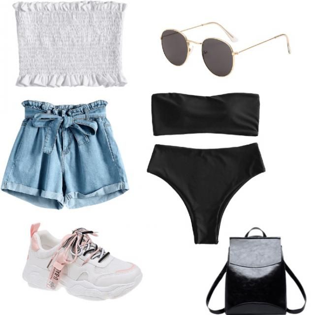 Striped Strapless Smocked Bandeau Top
