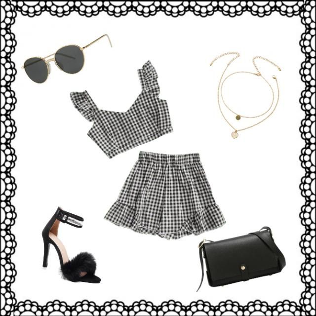 Two Pieces Halter Neck Striped Tube And Skirt Sets main image 1